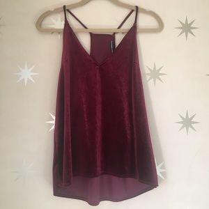 Burgundy velvet tank